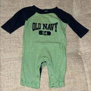 Old Navy Green and Navy Bodysuit